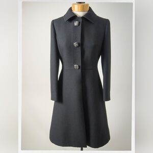 Vintage 70s Dellbury Black Wool Coat